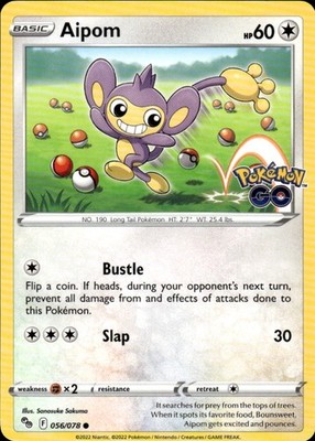 Aipom 056/078 Pokemon GO Ungraded