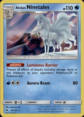 Alolan Ninetales 028/147 Miscellaneous Cards & Products Ungraded