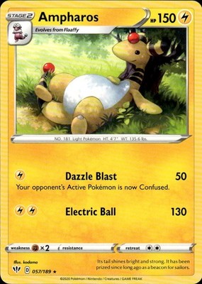 Ampharos 057/189 Darkness Ablaze Ungraded