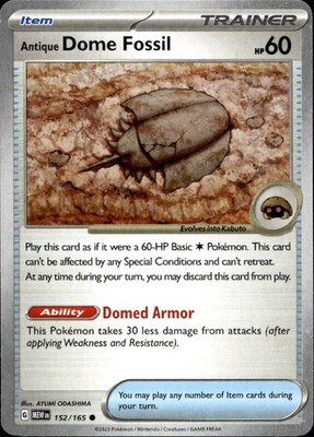Antique Dome Fossil 152/165 151 Ungraded