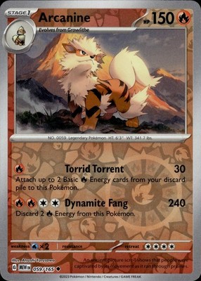 Arcanine 059/165 151 Ungraded