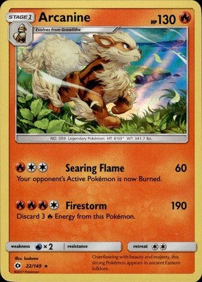 Arcanine 22/149 SM Base Set Ungraded