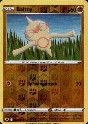 Baltoy 102/202 Sword & Shield Ungraded