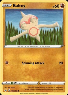 Baltoy 102/202 Sword & Shield Ungraded