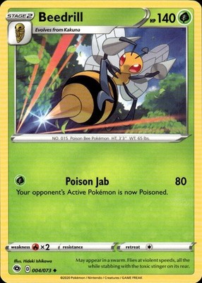 Beedrill 004/073 Champion's Path Ungraded