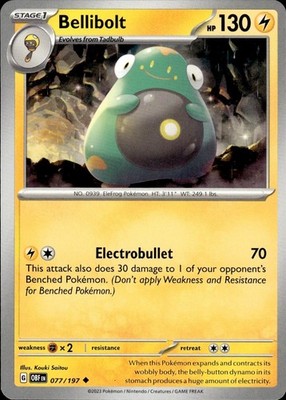 Bellibolt 077/197 Obsidian Flames Ungraded