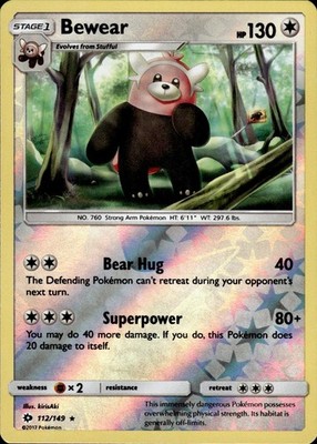 Bewear 112/149 SM Base Set Ungraded