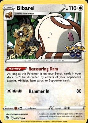 Bibarel 060/078 Pokemon GO Ungraded