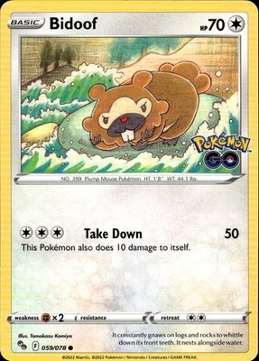 Bidoof 059/078 Pokemon GO Ungraded