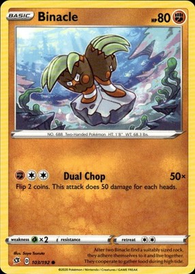 Binacle 103/192 Rebel Clash Ungraded