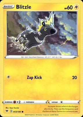 Blitzle (#15 Pikachu Stamped) 053/185 Battle Academy 2022 Ungraded