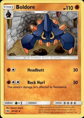 Boldore 70/149 SM Base Set Ungraded