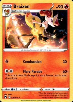 Braixen 026/195 Silver Tempest Ungraded