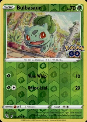 Bulbasaur 001/078 Pokemon GO Ungraded