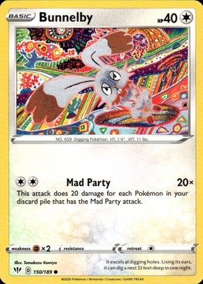 Bunnelby 150/189 Darkness Ablaze Ungraded