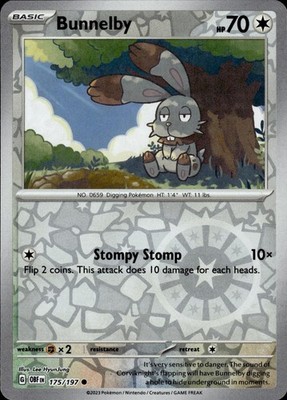Bunnelby 175/197 Obsidian Flames Ungraded