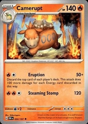 Camerupt 032/197 Obsidian Flames Ungraded