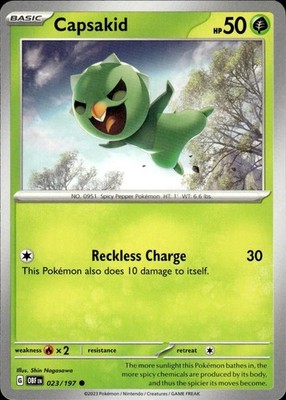 Capsakid 023/197 Obsidian Flames Ungraded