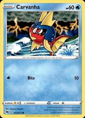 Carvanha 011/073 Champion's Path Ungraded