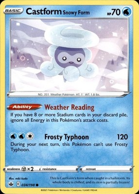 Castform Snowy Form 034/198 Chilling Reign Ungraded