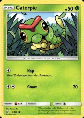 Caterpie 1/149 SM Base Set Ungraded