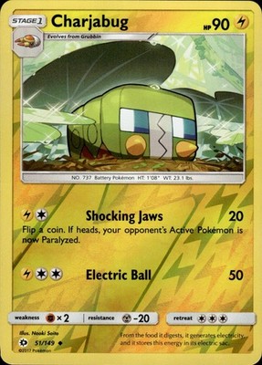 Charjabug 51/149 SM Base Set Ungraded