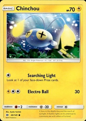 Chinchou 49/149 SM Base Set Ungraded