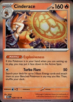 Cinderace 028/132 Mega Evolution Ungraded