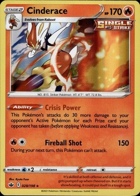 Cinderace 028/198 Chilling Reign Ungraded