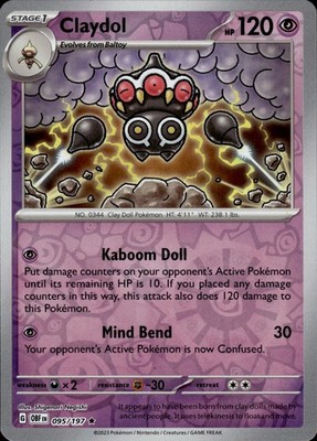 Claydol 095/197 Obsidian Flames Ungraded