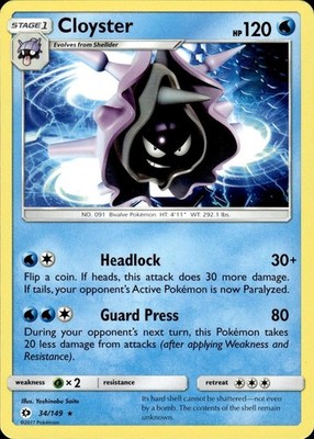 Cloyster 34/149 SM Base Set Ungraded