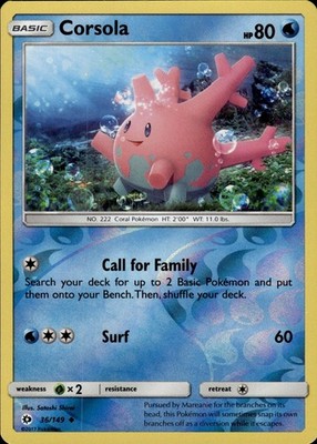 Corsola 36/149 SM Base Set Ungraded