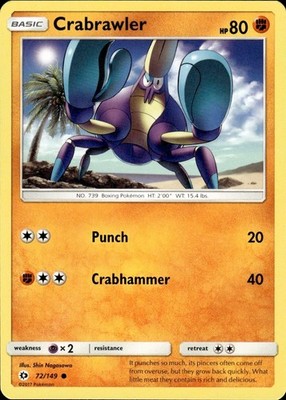 Crabrawler 72/149 SM Base Set Ungraded