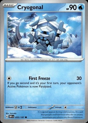 Cryogonal 055/197 Obsidian Flames Ungraded