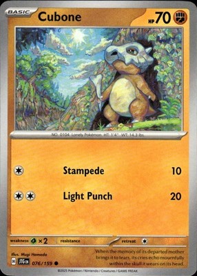 Cubone 076/159 Journey Together Ungraded