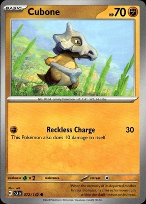 Cubone 72/142 Stellar Crown Ungraded