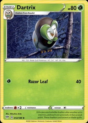 Dartrix 012/189 Darkness Ablaze Ungraded