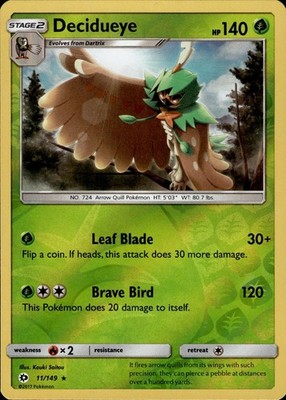 Decidueye 11/149 SM Base Set Ungraded
