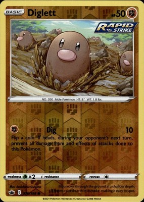 Diglett 076/198 Chilling Reign Ungraded