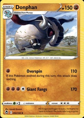 Donphan 092/195 Silver Tempest Ungraded