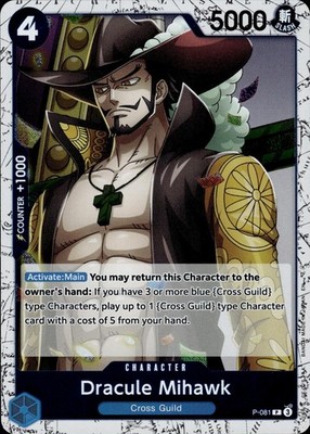 Dracule Mihawk (Pirate Foil) P-081 Premium Booster -The Best- Vol. 2 Ungraded
