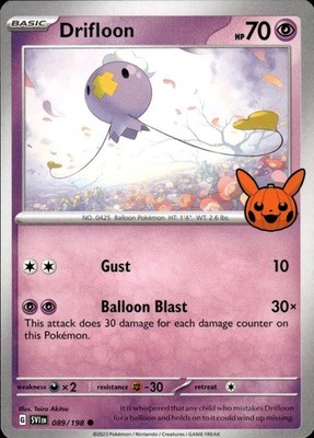 Drifloon 089/198 Trick or Trade BOOster 2023 Ungraded