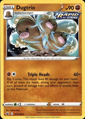 Dugtrio 077/198 Chilling Reign Ungraded