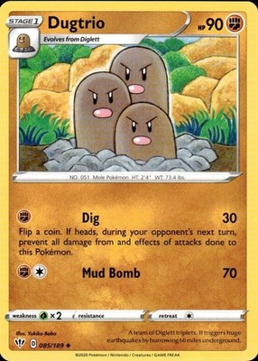 Dugtrio 085/189 Darkness Ablaze Ungraded