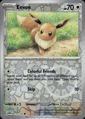Eevee 133/165 151 Ungraded