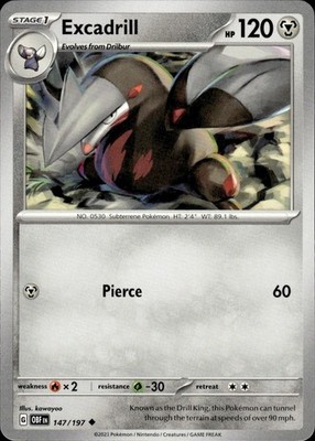 Excadrill 147/197 Obsidian Flames Ungraded