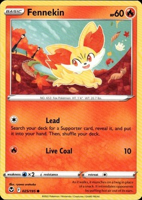 Fennekin 025/195 Silver Tempest Ungraded