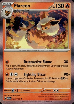 Flareon 136/165 151 Ungraded