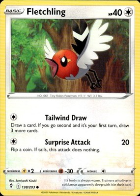 Fletchling 138/203 Evolving Skies Ungraded