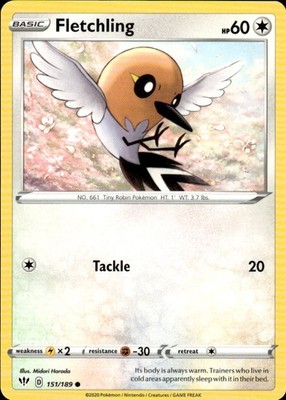 Fletchling 151/189 Darkness Ablaze Ungraded